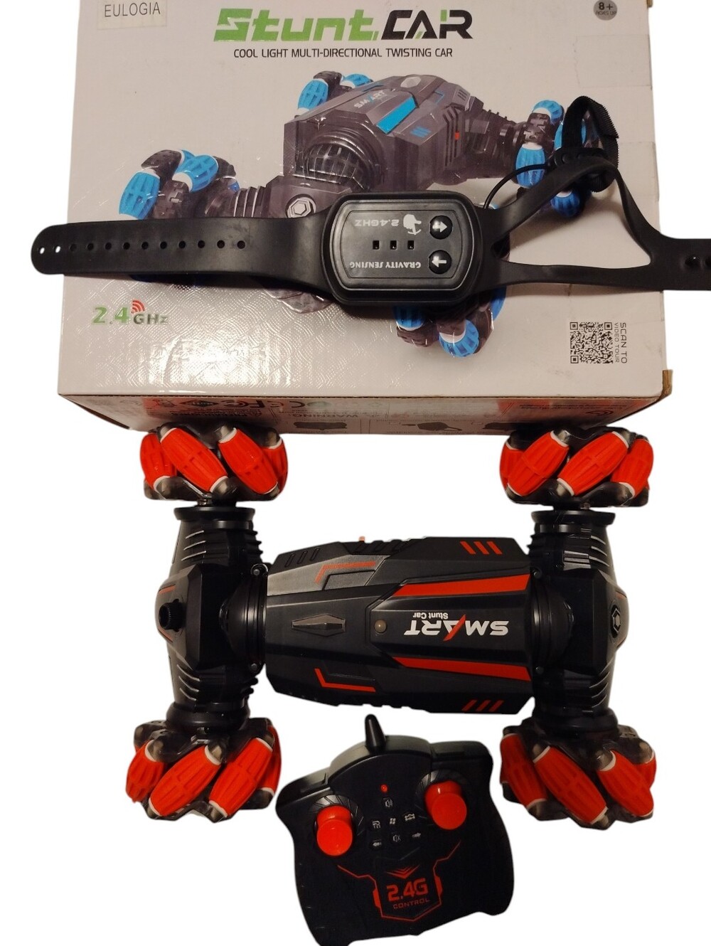 Stunt Car Remote Control RC Multi-Directional Light Up Toy *Open Box* Complete